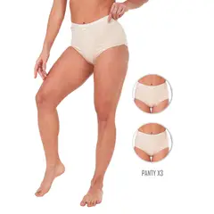 SANTANA - Combo X3 Panty Faja Mujer Beige