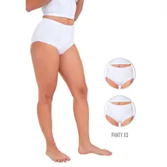 SANTANA - Combo X3 Panty Faja Mujer Blanco