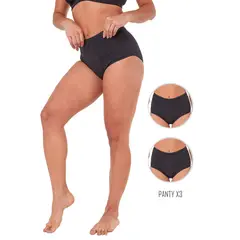 SANTANA - Combo X3 Panty Faja Mujer Negro