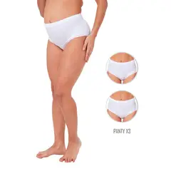 SANTANA - Combo X3 Panty Materno Mujer Blanco
