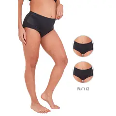 SANTANA - Combo X3 Panty Materno Mujer Negro