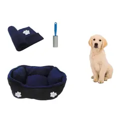 HALLY PET - Cama mediana doble faz + cobija mediana + quitamotas