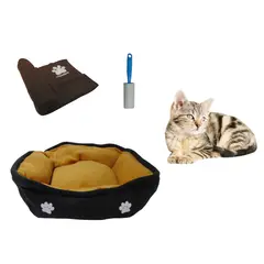 HALLY PET - Cama mediana doble faz + cobija mediana + quitamotas