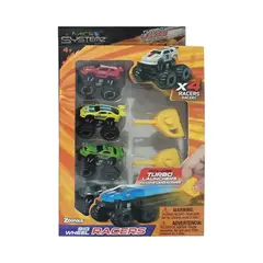 TOY LOGIC - Pack X 4 Carros Big Wheel Racerz Micro Systemz