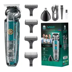 VGR - Maquina Patillera Y Nasal 2 En 1 VGR-949 inalambrica IPX6 Waterproof