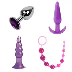 GENERICO - Kit Anal 1 Plug Anal + 2 Acostumbradores + 1 Bolas Chinas