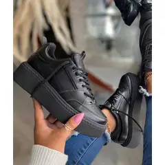 GENERICO - Tenis Negro Dama Zapatillas Zapatos Mujer Lindos Moda Casual