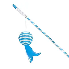 GENERICO - Caña Para gato Azul con pluma