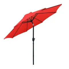 JARDIMEX - Sombrilla Roja Jardin 2.7m Manivela Angulo Color Rojo