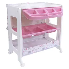 GENERICO - Bañera para bebe con cambiador gavetas desagüe rodachines