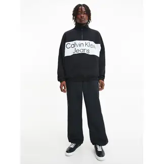 CALVIN KLEIN - Saco Negro Con Media Cremallera Para Hombre