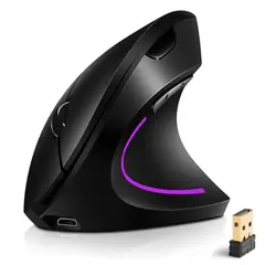 GENERICO - Mouse Ergonomico Vertical Inalambrico 24g Recargable Usb