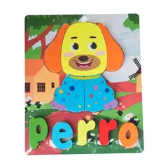 GENERICO - Rompecabezas Didáctico Multicolor Figura Perro Letras Niños