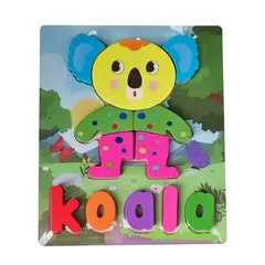 GENERICO - Rompecabezas Didáctico Multicolor Figura Koala Letras Niños