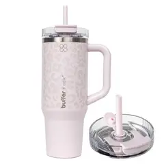 BUFFER FLASK - Termo Vaso Termico 1.2 lt Buffer Acero Inox + Pitillo - Rosa