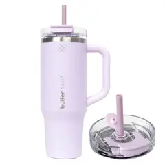 BUFFER FLASK - Termo Vaso Termico 1.2 lt Buffer Acero Inox + Pitillo - Lila