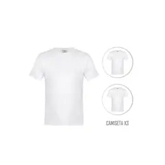 SANTANA - Combo X3 Camiseta Junior Unisex Cuello Redondo Manga Corta Blanca