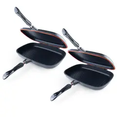 CHEF MASTER - Set x2 Sartén Doble 36 CM Antiadherente Granito Saludable