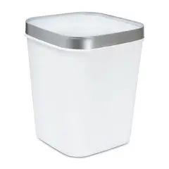 ENERGY PLUS - Cesto de Basura 15L con Pisa Bolsa Caneca Plástica Blanco