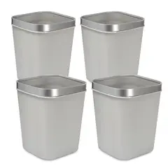 ENERGY PLUS - Kit x4 Cesto de Basura 15L con Pisa Bolsa Caneca Plástica