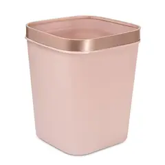ENERGY PLUS - Cesto de Basura 15L con Pisa Bolsa Caneca Plástica Oro Rosa