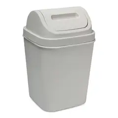 ENERGY PLUS - Cesto Basura 15L Tapa Vaivén - Caneca Hogar Oficina Gris