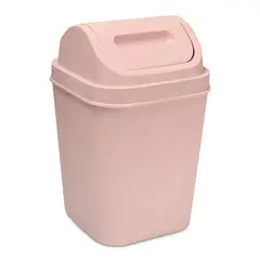 ENERGY PLUS - Cesto Basura 15L Tapa Vaivén - Caneca Hogar Oficina Oro Rosa