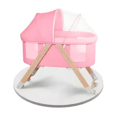 ENFANT'ASY - Cuna Corral Madera Bebé Portátil Plegable Mosquitero-