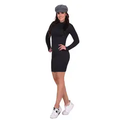 RITCHI - VESTIDO EN RIB MANGA LARGA