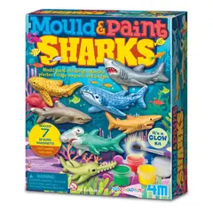 4M - Kit Creativo Para Moldear Y Pintar Tiburones Para Niños
