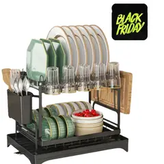 GENERICO - Escurridor De Platos 2 Niveles Cocina Organizar Fregadero