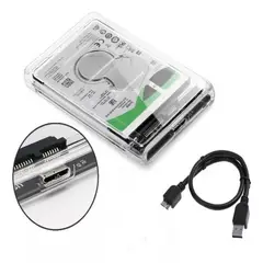SEISA - Case Para HDD Externo Transparente Usb 3.0 Sata 2.5 Notebook