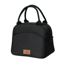 GENERICO - LONCHERA TÉRMICA PORTA COMIDA BOLSA ALMUERZO-NEGRO