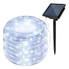 MILOPTS - Luces Decorativas Panel Solar Manguera 20 Metros Blanca