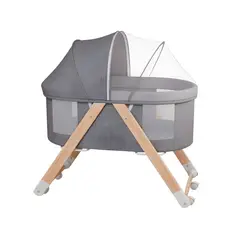 ENFANT'ASY - Cuna Corral Madera Bebé Portátil Plegable Mosquitero-