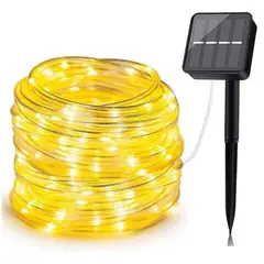 MILOPTS - Luces Pro Navidad Panel Solar Manguera 30 Met 300 Led Cálida Amarilla