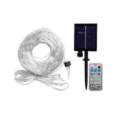 MILOPTS - Luces Decorativas Panel Solar Impermeable Fachada 50 M -Blanca+Control