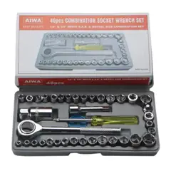 GENERICO - Juego Copas Raches Kit 42 Herramientas De Acer Inoxi
