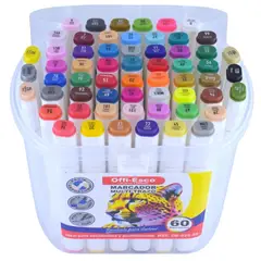 OFFI ESCO - Marcador permanente offi-esco doble punta x60 colores