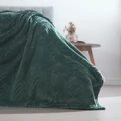 DISTRIHOGAR - Cobija Flannel Fleece 250 gr Chevron Verde Pino 220 x 220 cm