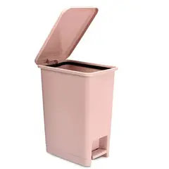 ENERGY PLUS - Cesto de Basura Papelera de Pedal 12L Espacios Reducidos Oro Rosa