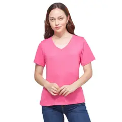 SANTANA - Camiseta Básica Mujer Isabella Fucsia
