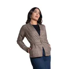 LEC LEE - Blazer para mujer color caqui