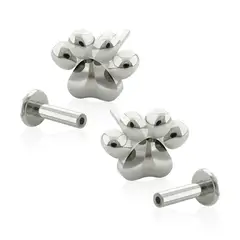 AGHA JEWELRY - Titanio Aretes Piercing Pin a Presión Huellita para lóbulo
