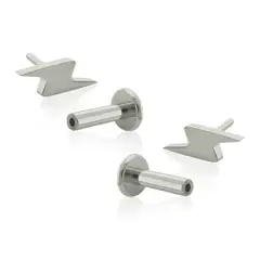 AGHA JEWELRY - Titanio Aretes Piercing Pin a Presión Rayo para lóbulo