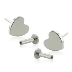 AGHA JEWELRY - Titanio Aretes Piercing Pin a Presión Corazón para lóbulo