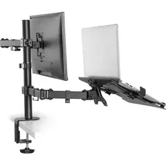 GENERICO - Brazo Soporte Doble Para 1 Portatil Y 1 Monitor Escritorio
