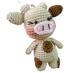 VANIDADES COLLECTIONS - Vaca Muñeco Amigurumi Llavero Amigurumi Vaca