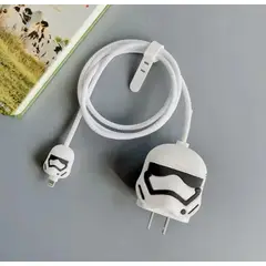 GENERICO - Funda En Silicona Protector De Cargador IPhone Star Wars Blanco