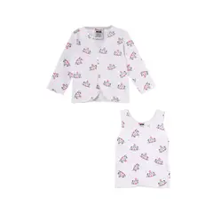 SANTANA - Camiseta Manga Larga + Esqueleto Bebé Niña Lila Oscuro